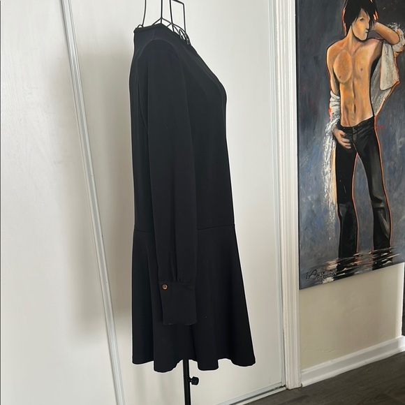Zara Elegant Black Dress Stretchy Long Sleeved Size M - Picture 6 of 8